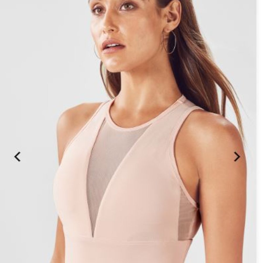 FABLETICS| Clare White Mesh Midi Sports Bra - EUC SZ L WHITE